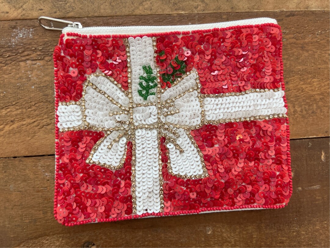 Christmas Present With Bow Coin/change Purse Christmas Gift Etsy
