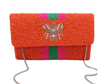 bright orange purse