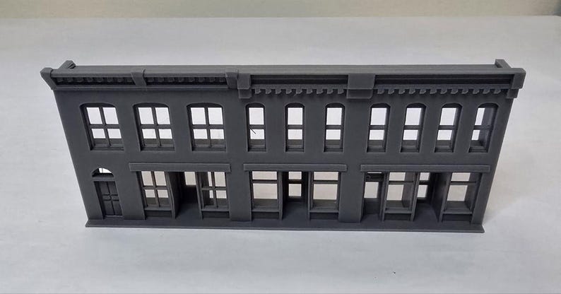 HO Scale Townhouse Storefront Backdrops, Model Railroad Building (2 ...