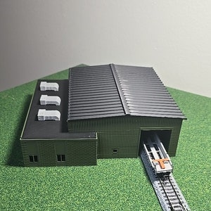 N Scale 1/160 3D Printed Military Army / Commercial Warehouse Open Pull Doors OD Green and black