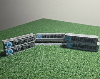 N Scale MAERSK 40ft Shipping Container 5-Pack