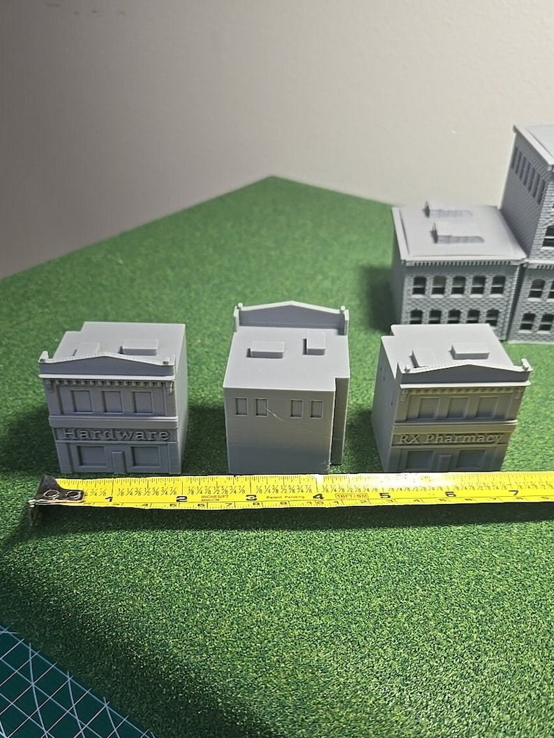 N Scale Town Buildings: 3D Printed 6-pack (1/160) - Etsy