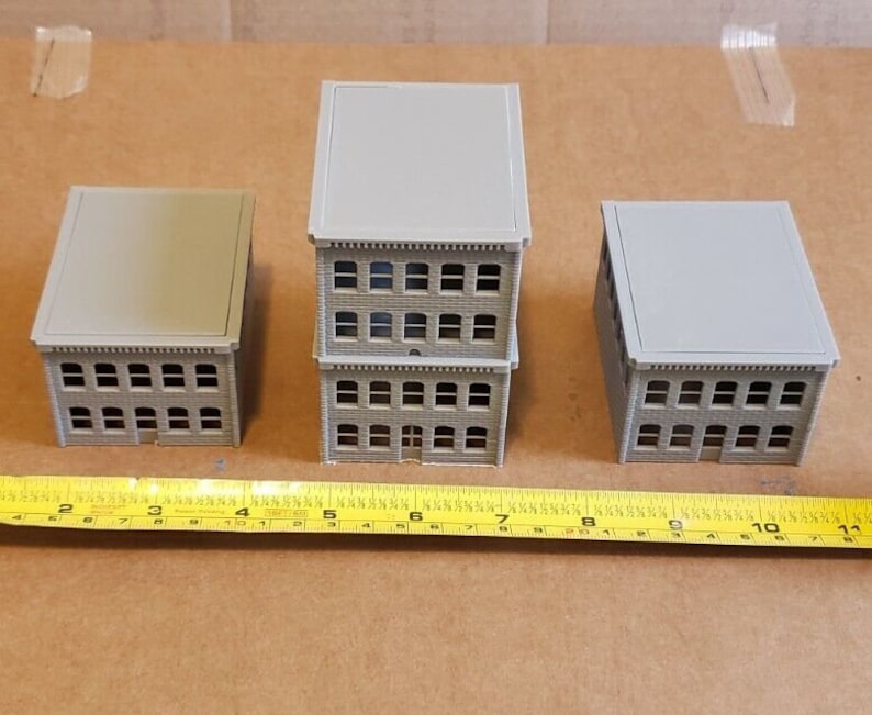 N Scale 3D Printed Town Buildings: Diorama Layout, Set of 3 - Etsy