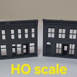 1/87 2 HO Scale Town Buildings Store Front Townhouse Back Drops Free Shipping