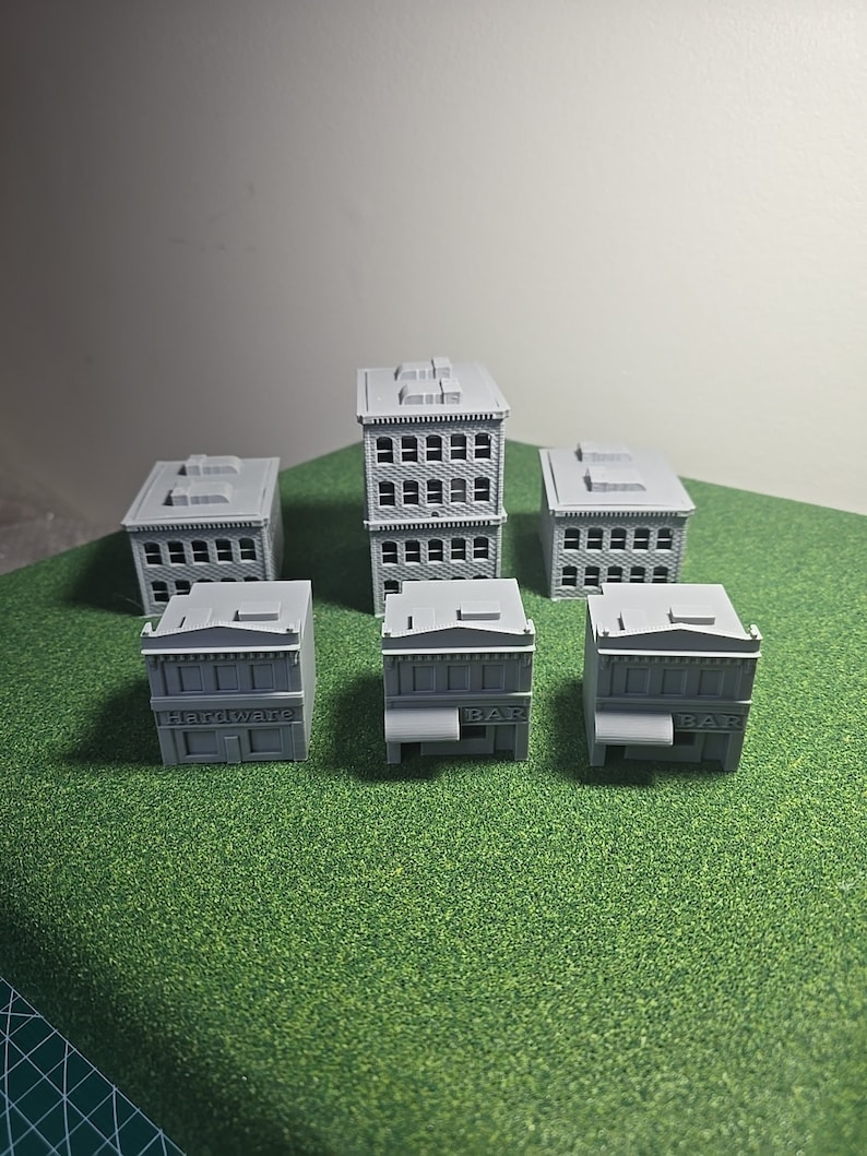 N Scale Town Buildings: 3D Printed 6-pack (1/160) - Etsy