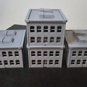 1/87 HO scale High Rise Town Buildings 3 Pieces Free Shipping