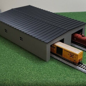 N Scale 1/160 3d Printed MEGA Warehouse Building 2 Pull Thru Doors For Freight