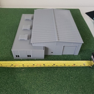 N Scale 1/160 3D Printed Modern Commerical Warehouse Open Pull Doors GRAY