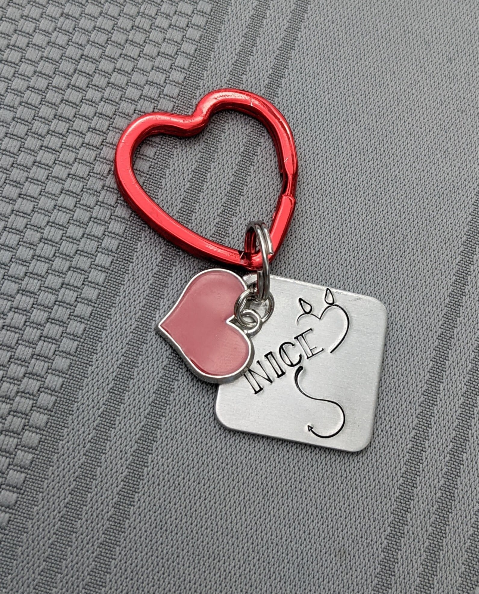 Devilishly Cute Keychain Red Heart Keyring & Heart Charm With Etsy UK