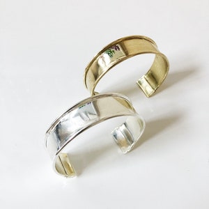 3/4" Gold or Silver Adjustable Bracelet Blank, Inlay Cuff Bracelet, Channel Cuff Bracelet Cuff, Inset Cuff, Blank Cuff