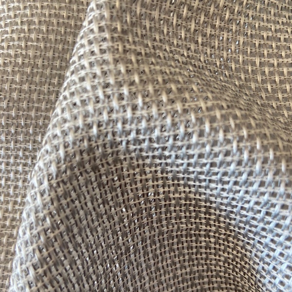 Tissu voile gris en polyester , tissu voilage gris texturé , tissu ameublement , coupons de tissu , tissu voilage