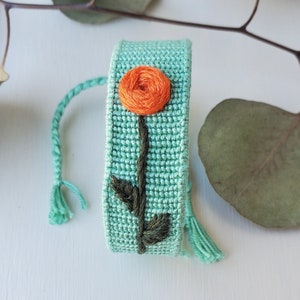 Customizable, Handmade Floral Alpha Pattern Bracelet