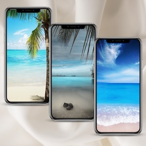 Beach Theme iPhone Android Wallpaper | 3 Pack | Soothing Beach Tropical Scenes | Digital Download