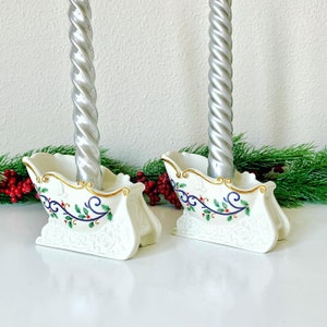 Lefton Sleigh Candle Holders (2)