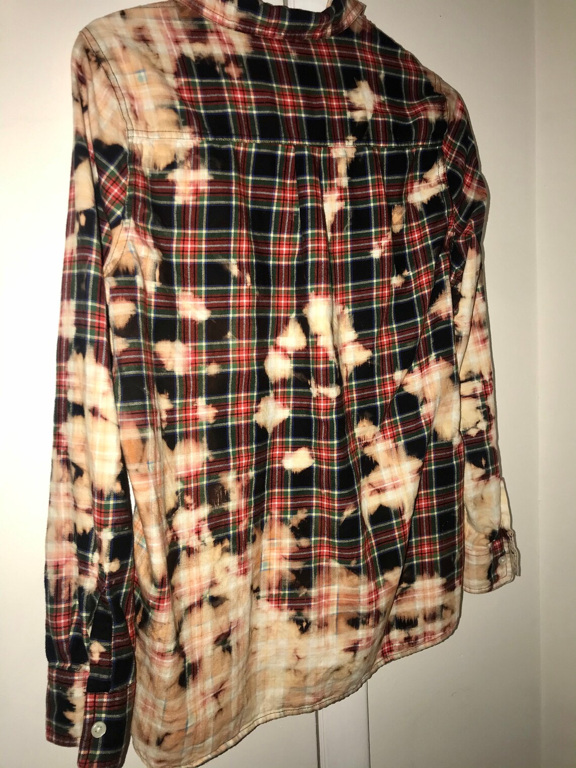 Bleach Dyed Flannel Etsy