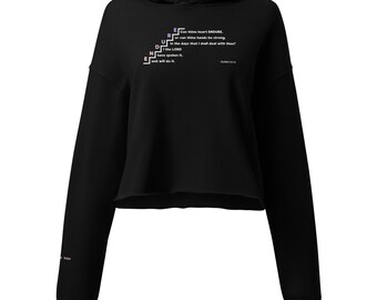 Ezekiel 22:14 “Endure” Christian Faith Crop Hoodie