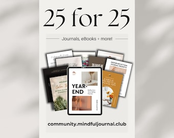 Mindful Journal + Workbook Bundle: Self-Care, Resilience (Digital Download)
