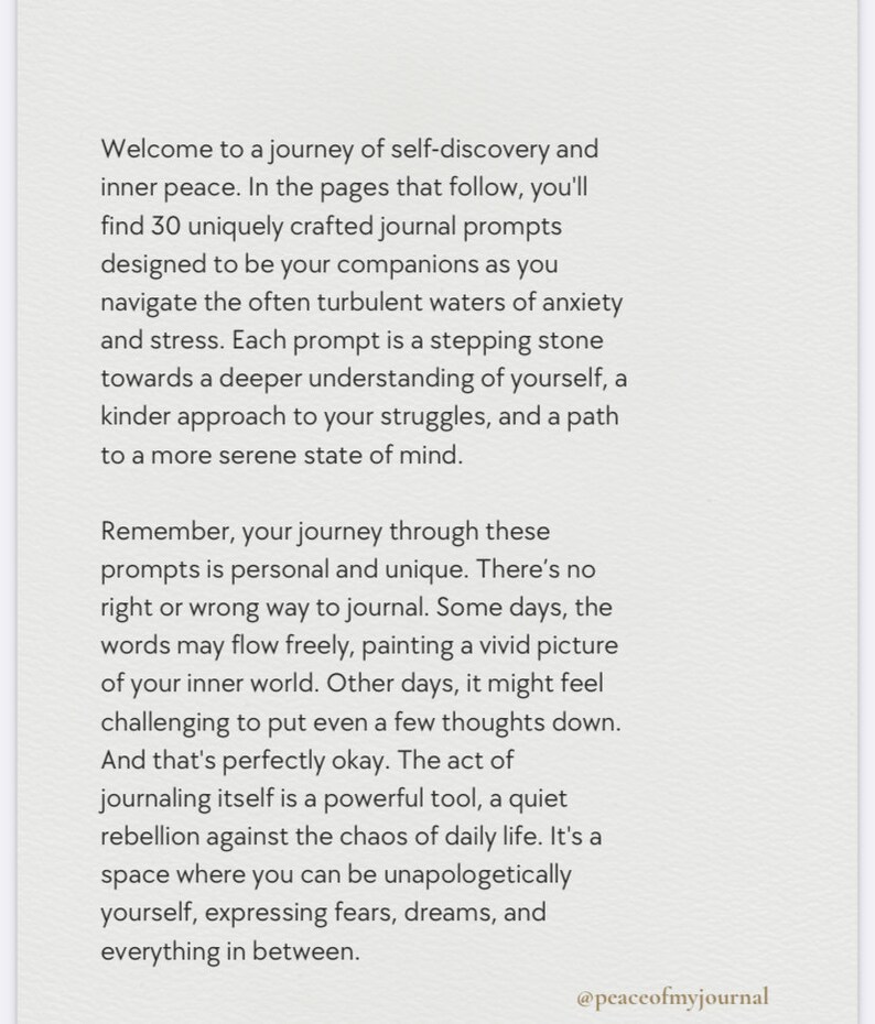 Printable PDF Anxiety & Stress Relief Journal With Guided Journal