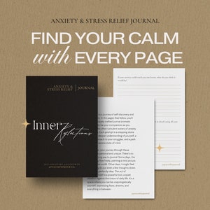 Anxiety journal cover pages encouraging you to find your calm