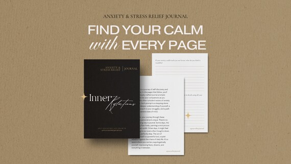Printable PDF | Anxiety & Stress Relief Journal with Guided Journal Prompts