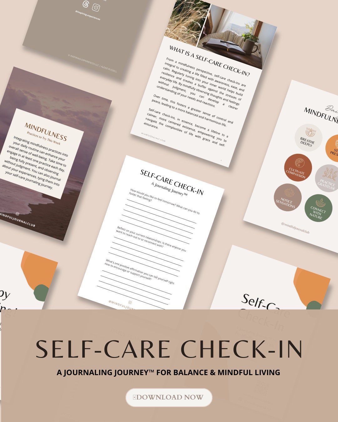 Printable Self Care Journal | INSTANT DOWNLOAD | Mindfulness Gift ...