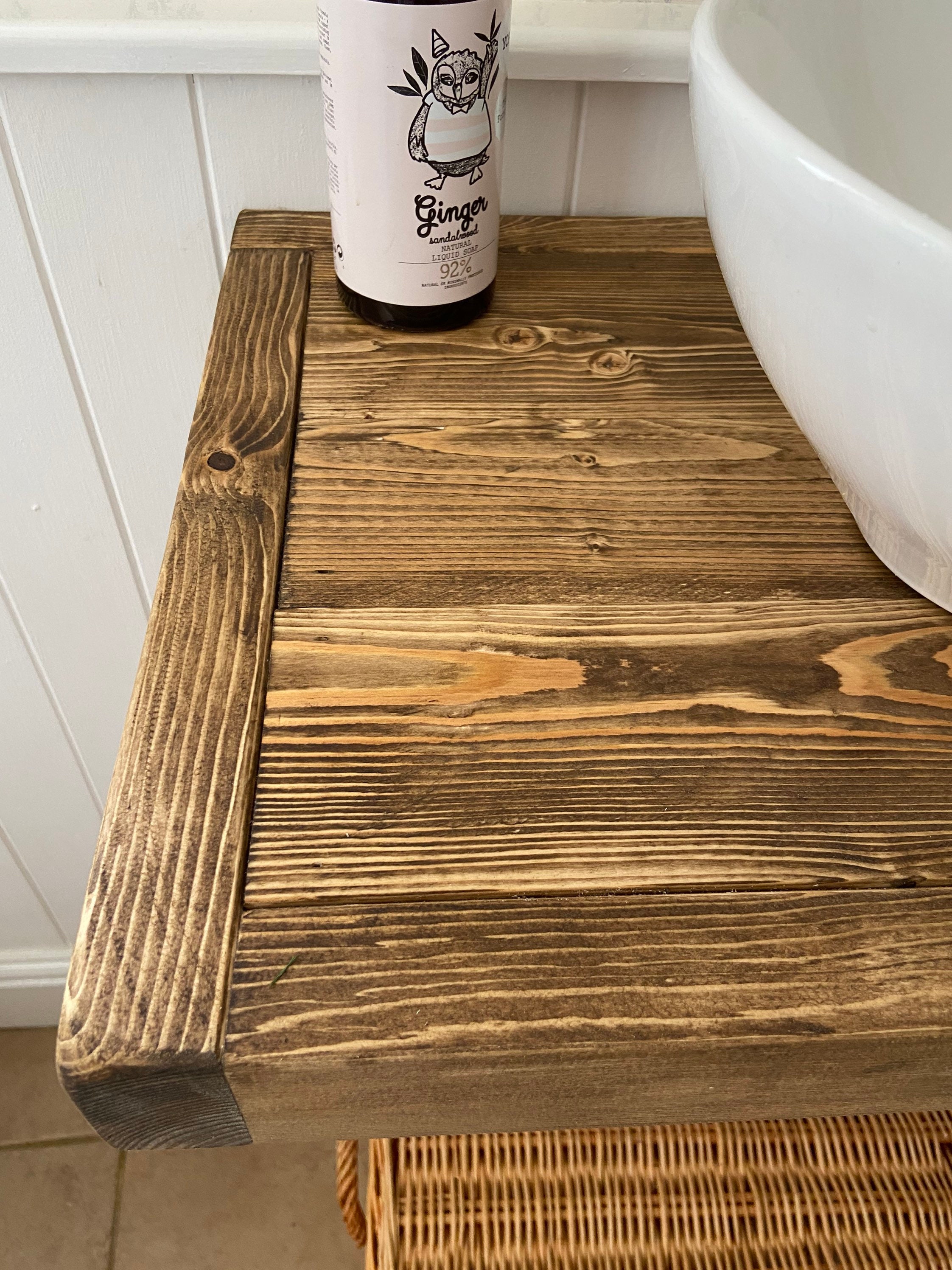 Rústico soporte de lavado casa de campo fregadero unidad de | Etsy