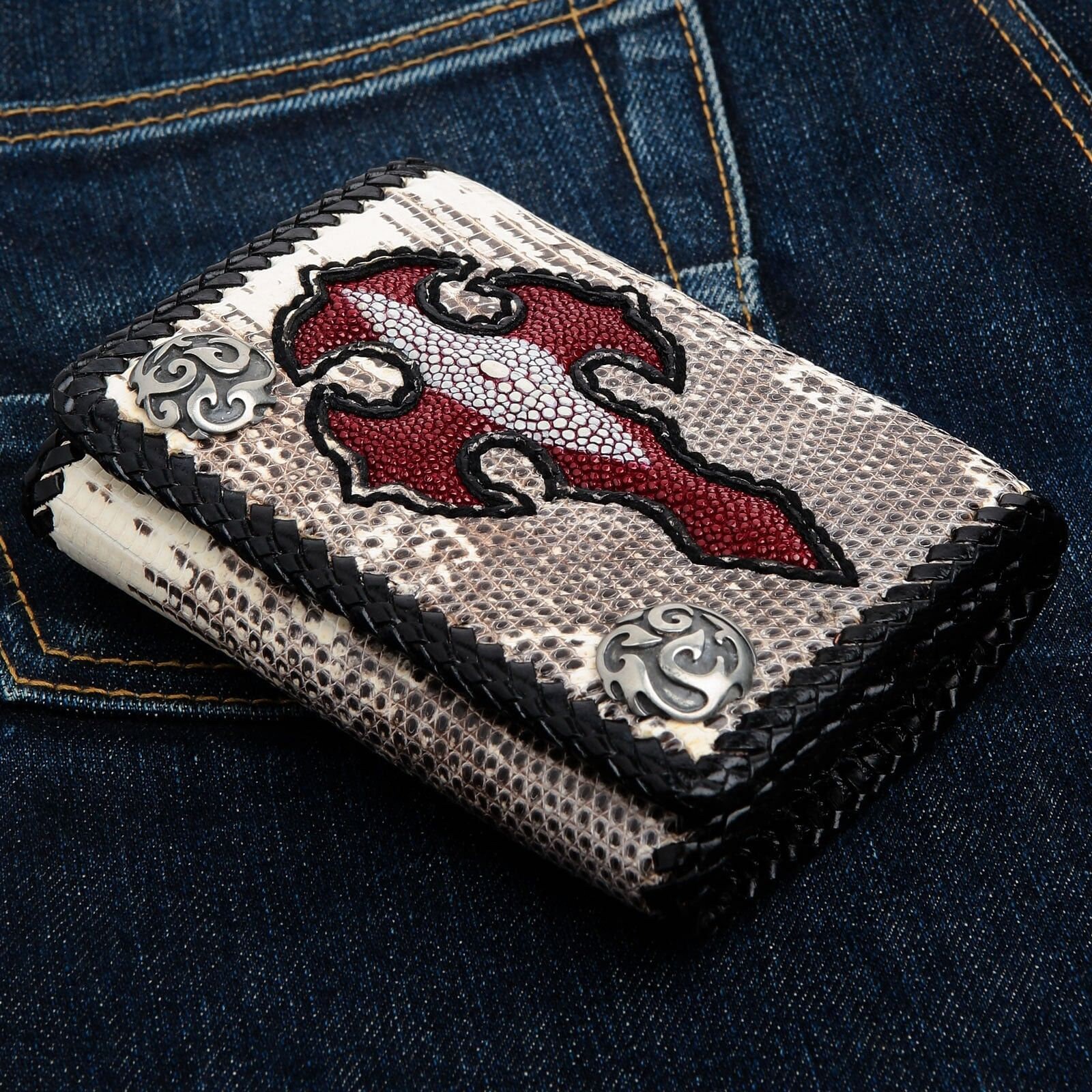 Men's Stingray Skin Biker Wallet