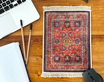 Turkish Rug Design Mouse Pad, Cute Mouse Pad, Gift for Coworker, Teacher Gift, Home Office Desk Accessories, Colleague Gift, New Job Gifts