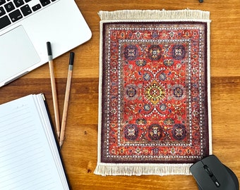 Turkish Rug Mouse Pad: Vintage Desk Decor (12x8 in)