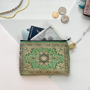 Handmade Boho Fabric Coin Purse: Small Zipper Pouch, Travel Makeup Bag image 18