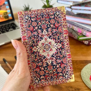 Handmade Pocket Journal: Boho Notebook, Small Notebook, Handmade Notebook, Small Notebook, Travel Size Notebook, Rug Design Notebook image 18
