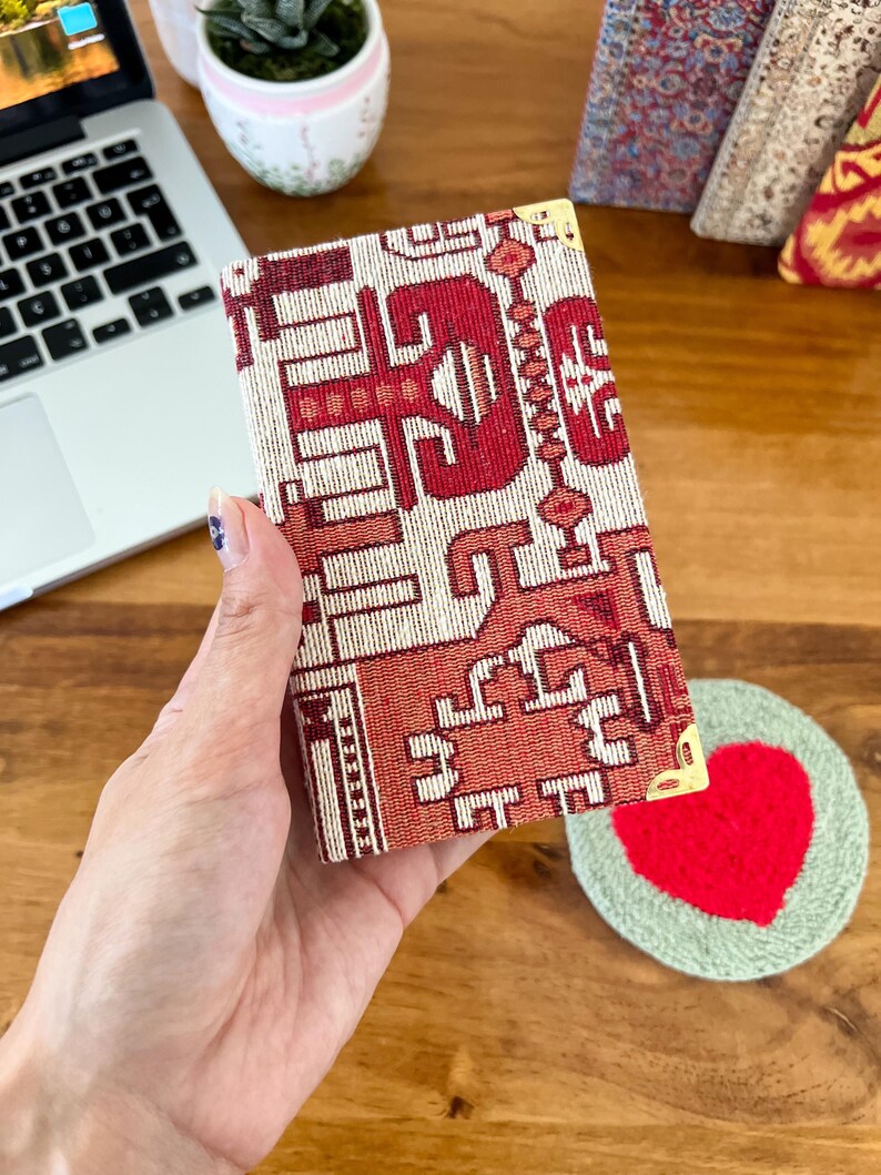 Handmade Pocket Journal: Boho Notebook, Small Notebook, Handmade Notebook, Small Notebook, Travel Size Notebook, Rug Design Notebook image 19