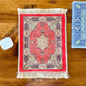 Mini musmatta med turkisk matta: Boho skrivbordsdekoration (30 x 20 cm)