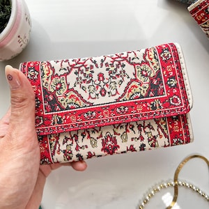 Cartera pequeña para mujer, cartera hecha a mano para mujer, cartera bohemia, cartera hecha a mano, cartera para mujer, cartera bonita para mujer, nota de regalo gratis