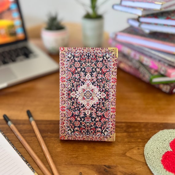 Handmade Pocket Journal: Boho Notebook, Small Notebook, Handmade Notebook, Small Notebook, Travel Size Notebook, Rug Design Notebook