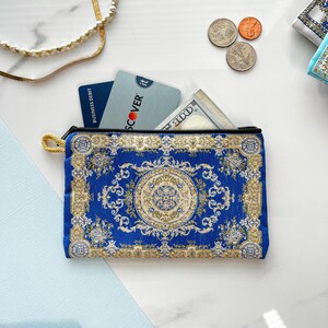 Handmade Boho Fabric Coin Purse: Small Zipper Pouch, Travel Makeup Bag image 14