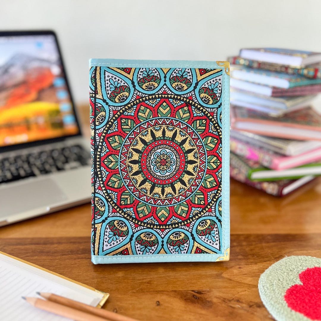 Handmade Lined Journal: Turkish Carpet Pattern, Boho Notebook, Large ...