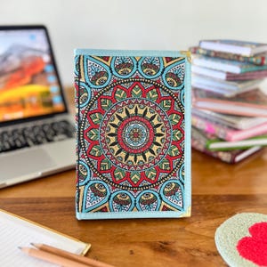 Handmade Lined Journal: Turkish Carpet Pattern, Boho Notebook, Large Notebook, Stationery Gifts for Women, Persian Rug Design Journal