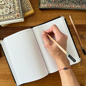 Handmade Fabric Journal: Turkish Carpet Pattern Boho Notebook image 6
