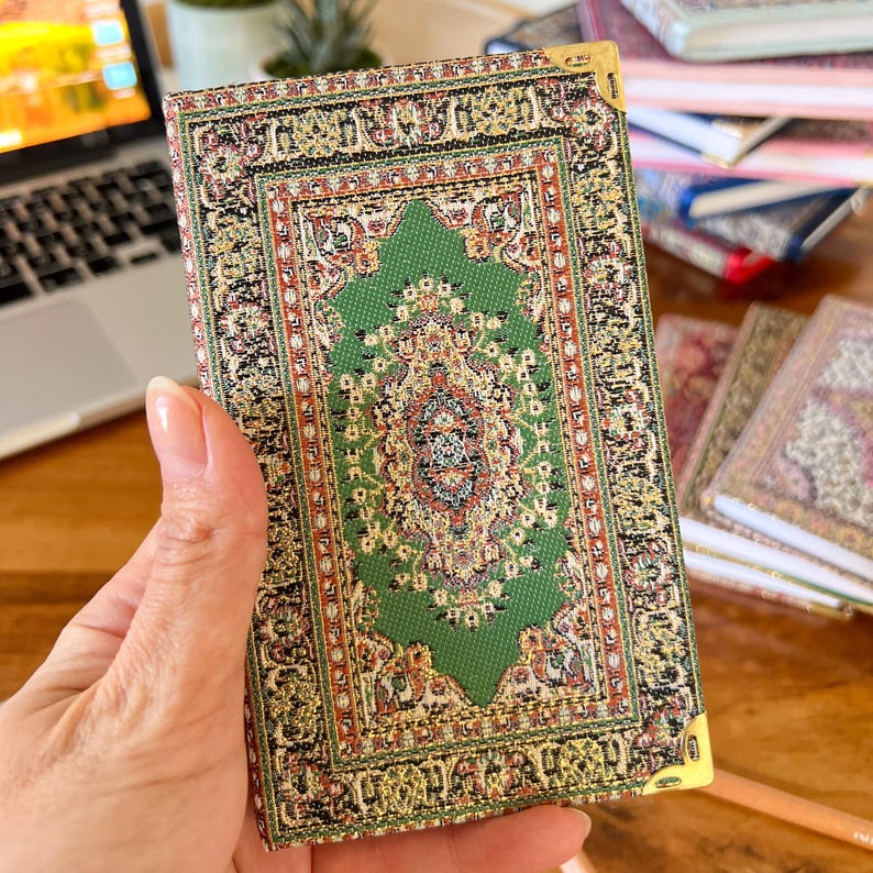 Handmade Pocket Journal: Boho Notebook, Small Notebook, Handmade Notebook, Small Notebook, Travel Size Notebook, Rug Design Notebook image 17