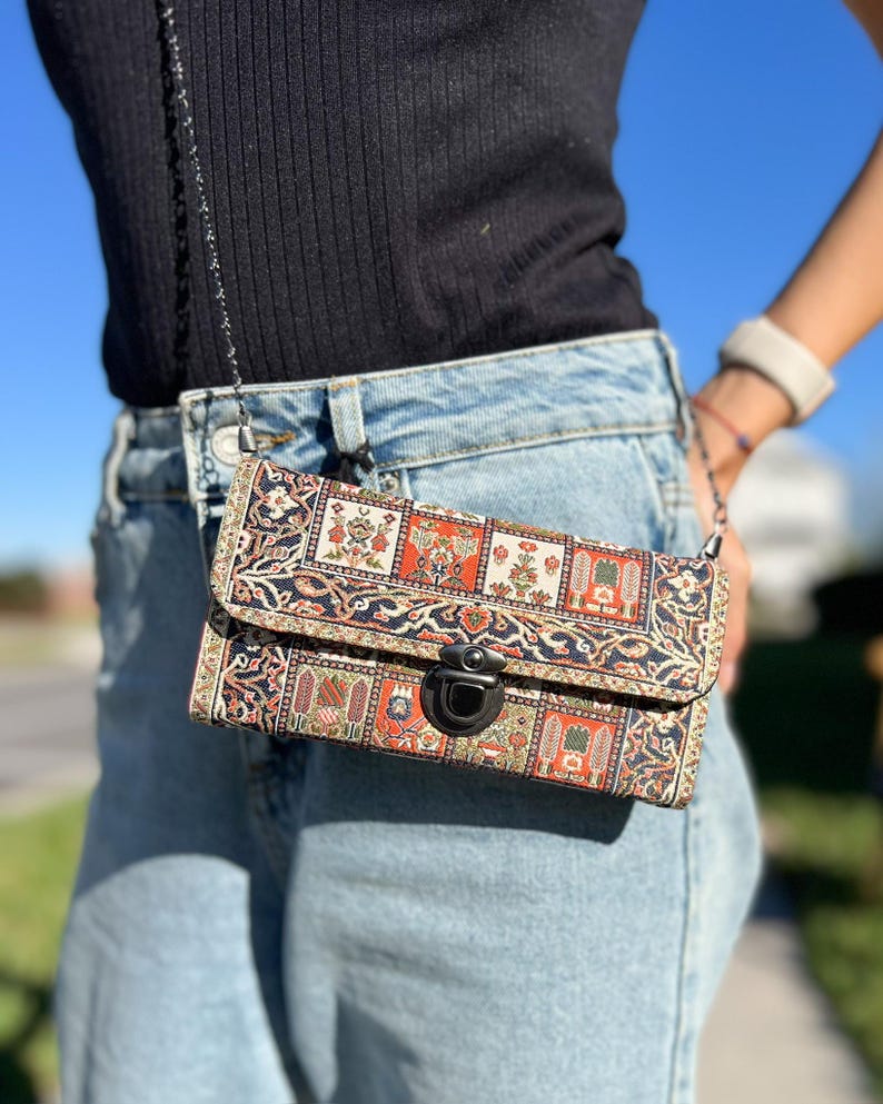 Kleine crossbodytas voor vrouwen, crossbody-portemonnees, handgemaakte tas voor vrouwen, boho-schoudertas, boho-tas voor vrouwen afbeelding 16