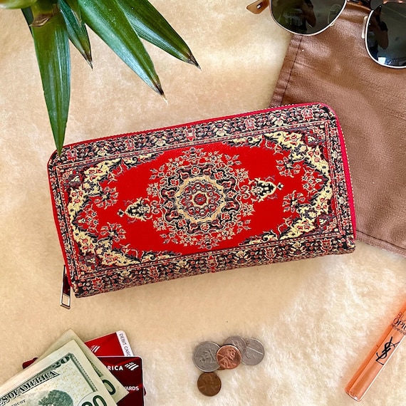 Boho Zip Around Wallet, Wallet for Women, Handmade Wallet, Wallet Woman, Ladies Wallet, Turkish Brocade Wallet, Handmade Gift for Women