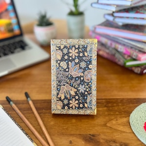 Handmade Small Notebook, Gift for Mother, Pocket Notebook, Lined Notebook, Fabric Journal, Tiny Notebook, Cute Notebook, Small Journal
