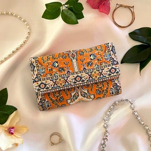 Cartera pequeña para mujer, cartera bohemia hecha con motivos de alfombras, cartera para mujer, cartera bohemia, cartera para mujer, cartera hecha a mano para mujer