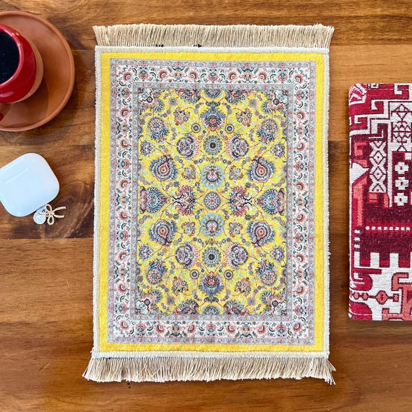 Turkish Rug Design Mouse Pad: Vintage Desk Accessory