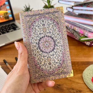 Handmade Pocket Journal: Boho Notebook, Small Notebook, Handmade Notebook, Small Notebook, Travel Size Notebook, Rug Design Notebook image 14