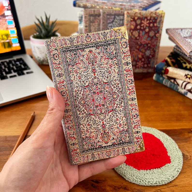 Handmade Pocket Journal: Boho Notebook, Small Notebook, Handmade Notebook, Small Notebook, Travel Size Notebook, Rug Design Notebook image 16