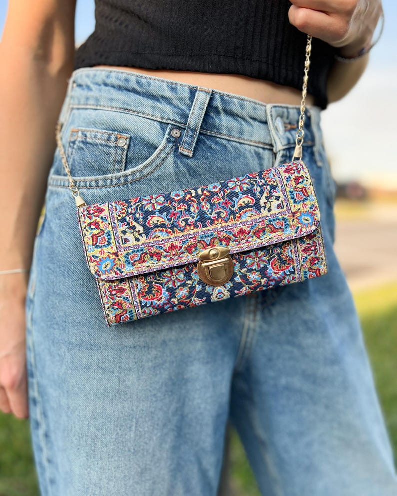 Kleine crossbodytas voor vrouwen, crossbody-portemonnees, handgemaakte tas voor vrouwen, boho-schoudertas, boho-tas voor vrouwen afbeelding 13