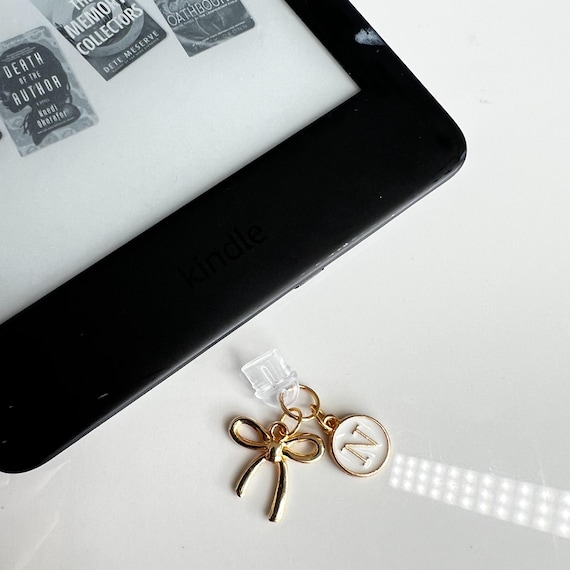 Kindle Charm, Dust Plug Charm, Kindle Plug Charm, Kindle Charm Plug, Booklover Gifts, Bookish Merch, Kindle Dust Plug, Kindle Initial Charm
