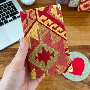 Handmade Pocket Journal: Boho Notebook, Small Notebook, Handmade Notebook, Small Notebook, Travel Size Notebook, Rug Design Notebook image 20